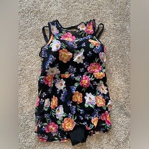 Torrid Floral Black Swimsuit